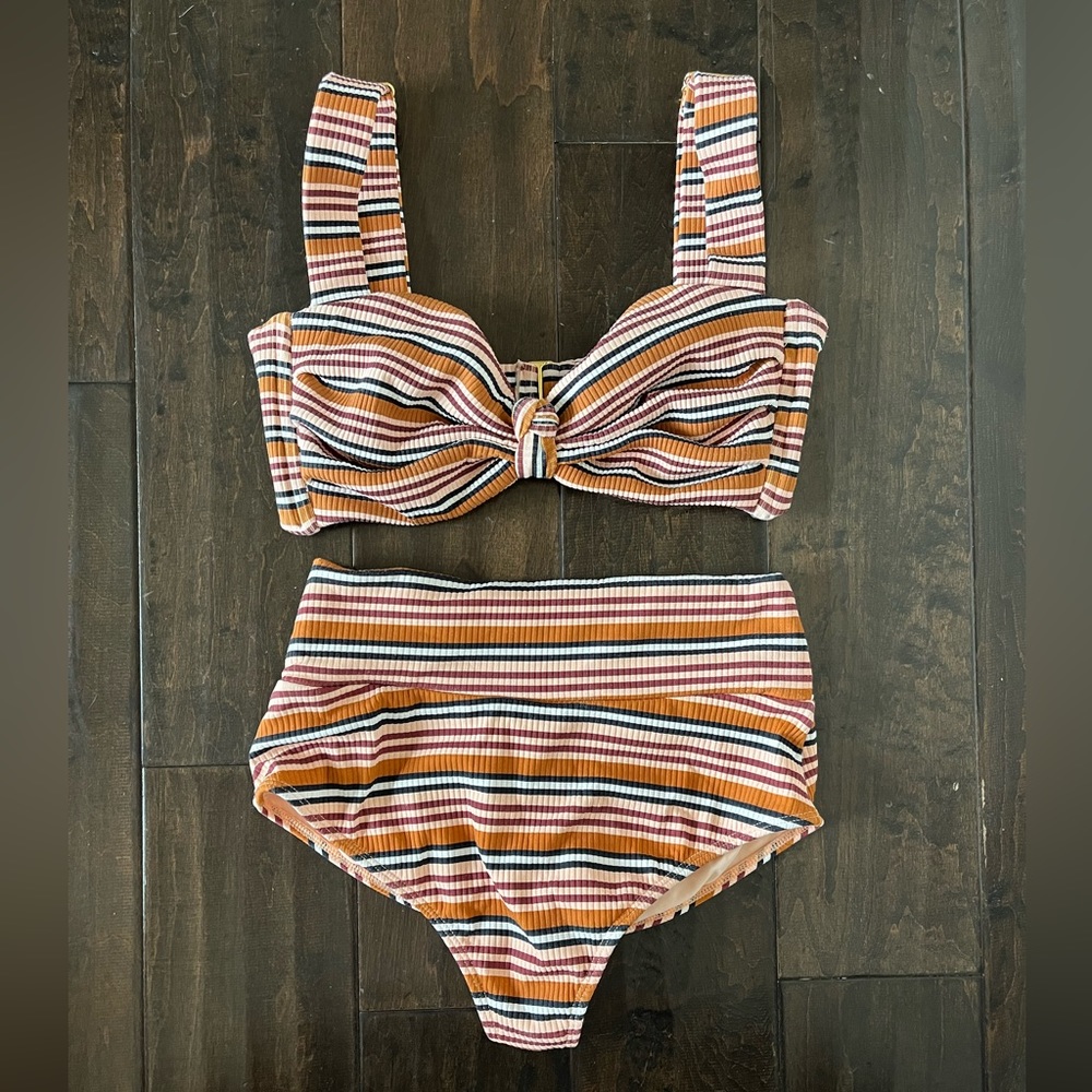 Montce Hayden bikini set M/L striped gorgeous!